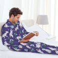 thumbnail image 6 of Picia Cute Dog Pattern Men’s Long-Sleeve Sleepwear Set - Soft 2-Piece Loungewear with Pockets, Comfy PJs for Relaxing Nights-Large, 6 of 7