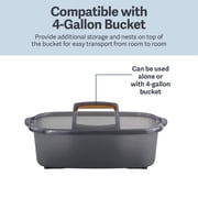 Casabella Cleaning Storage Caddy with Handle for 4-Gallon Rectangular Bucket, Graphite/Orange