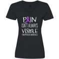 thumbnail image 3 of Inktastic Fibromyalgia Awareness Pain Isn't Always Visible Women's V-Neck T-Shirt, 3 of 5