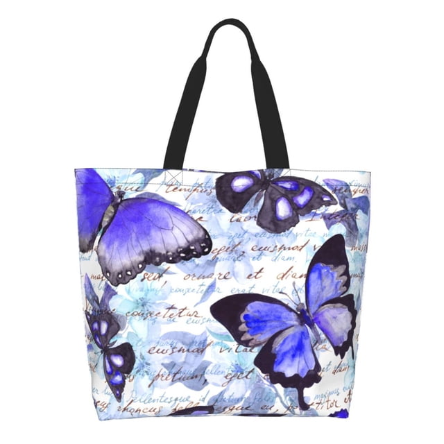 Balery Butterflies Bolsa Tote Estilo Estético con Cremalleras, Bolsa de Hombro, Bolsa de Compras Grande y Plegable