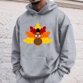 thumbnail image 2 of VBARHMQRT Navy Sweatshirt Men Hoodie Thanksgiving Letter Print Pocket Drawstring Print Hoodie, 2 of 4