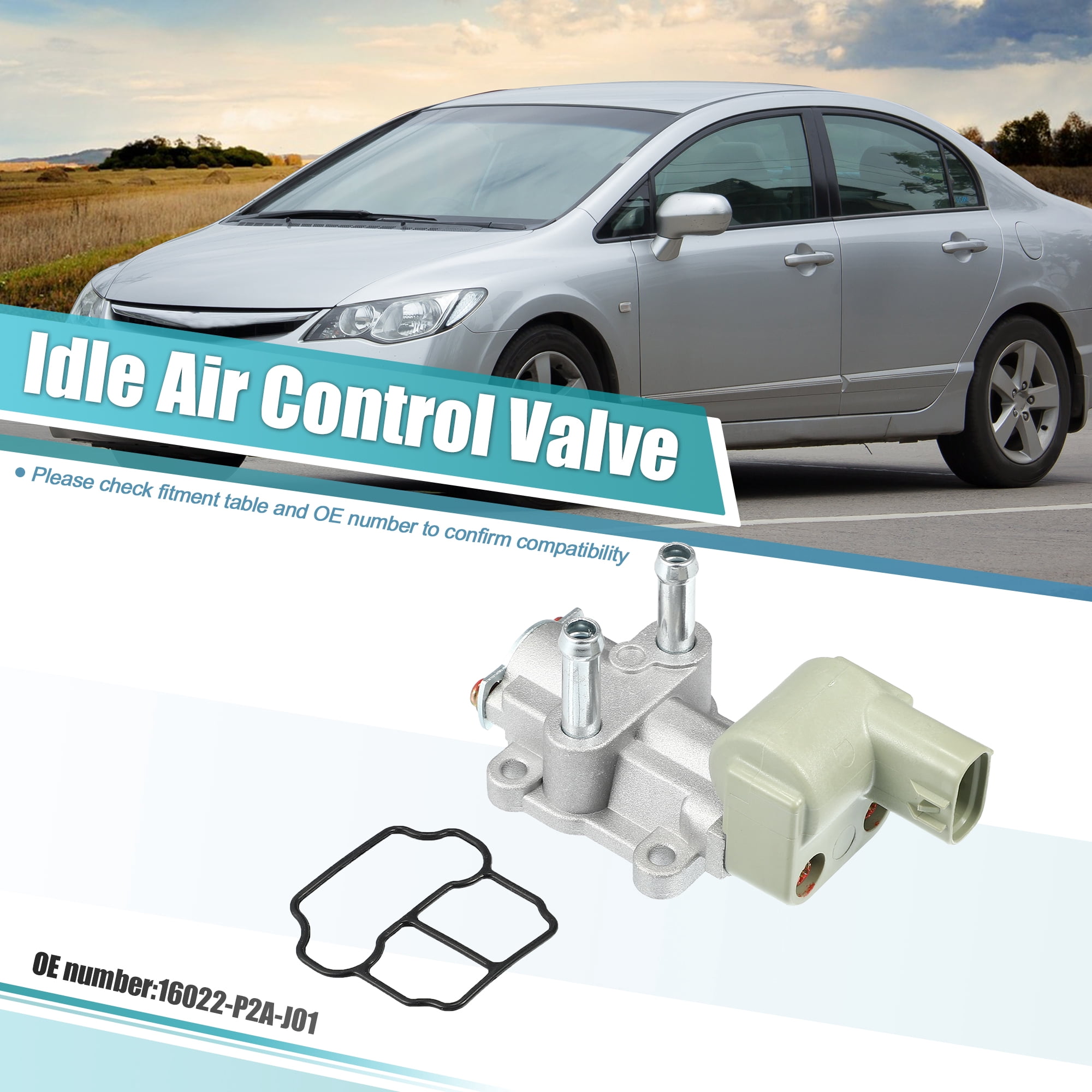 Unique Bargains 1 Set Car Idle Air Control Valve 16022-P2A-J01 Replaces for Honda Civic CX DX 1996 1997 1998 1999 2000