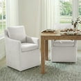 thumbnail image 2 of Spruce & Spring Modern Upholstered Dining Arm Chair with Casters No Assembly, Single, Wheat Fabric, 2 of 15