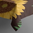 thumbnail image 3 of Brown Green Bud Sunflower Pattern Rectangle Tablecloth 60"x84",Waterproof Polyester Rectangle Table Cloth, Wipeable Spillproof Polyester Tablecloth for Dining, Camping, Indoor and Outdoor, 3 of 5