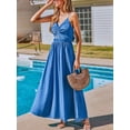 thumbnail image 4 of Vestido de verano CUPSHE con cuello en V retorcido sin mangas y recorte azul, 4 of 7