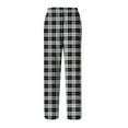 thumbnail image 6 of Havenx Mens Cotton Pajama Pants Microfleece Plaid Flannel Pj Bottoms 2025 Trendy Plus Size Sleeping Pants Elastic Waist Straight-Leg Lightweight Lounge Pants,Gray 3XL, 6 of 6