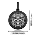 thumbnail image 2 of Stainless Steel Sun Maori Symbol Round Medallion Keychain Circle Ring, 2 of 2