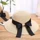 thumbnail image 3 of Dam Sommar Halmhatt Solhatt UV-skydd Strandkeps Fällbar Visir Floppyhatt Bred Brätte med Rem Båge, 3 of 5