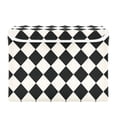 thumbnail image 2 of Foldable Fabric Storage Bin With Handle Collapsible Basket Box Storage With Lid Organizer Classic Black and White, 2 of 7