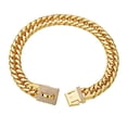 thumbnail image 4 of Metal Gold Dog Collar Pets for Medium Large Dogs, Curb Chain Link Puppy Necklace, 4 of 8