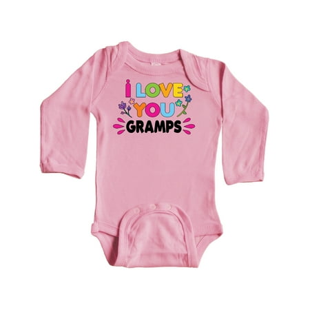 

Inktastic I Love You Gramps with Flowers Gift Baby Girl Long Sleeve Bodysuit