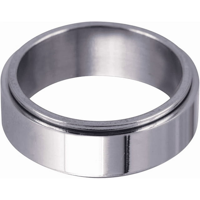Anillos Hombre Giratorios, Anillo Anti Ansiedad de Acero Inoxidable Baño de Oro 18k, Xtellar Color Plata