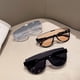 thumbnail image 2 of Gafas de sol modernas con montura grande y lentes integradas para mujer, gafas de sol con máscaras para fotos callejeras marrones que adelgazan para hombres, 2 of 5