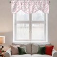 thumbnail image 3 of Tie Up Valances for Windows, Pink Flower Adjustable Valance Curtains Window Treatment for Living Room, Vintage Farmhouse Boho Leaf Spring Solid Rod Pocket Kitchen Curtains & Drapes 54x18 Inch, 3 of 9