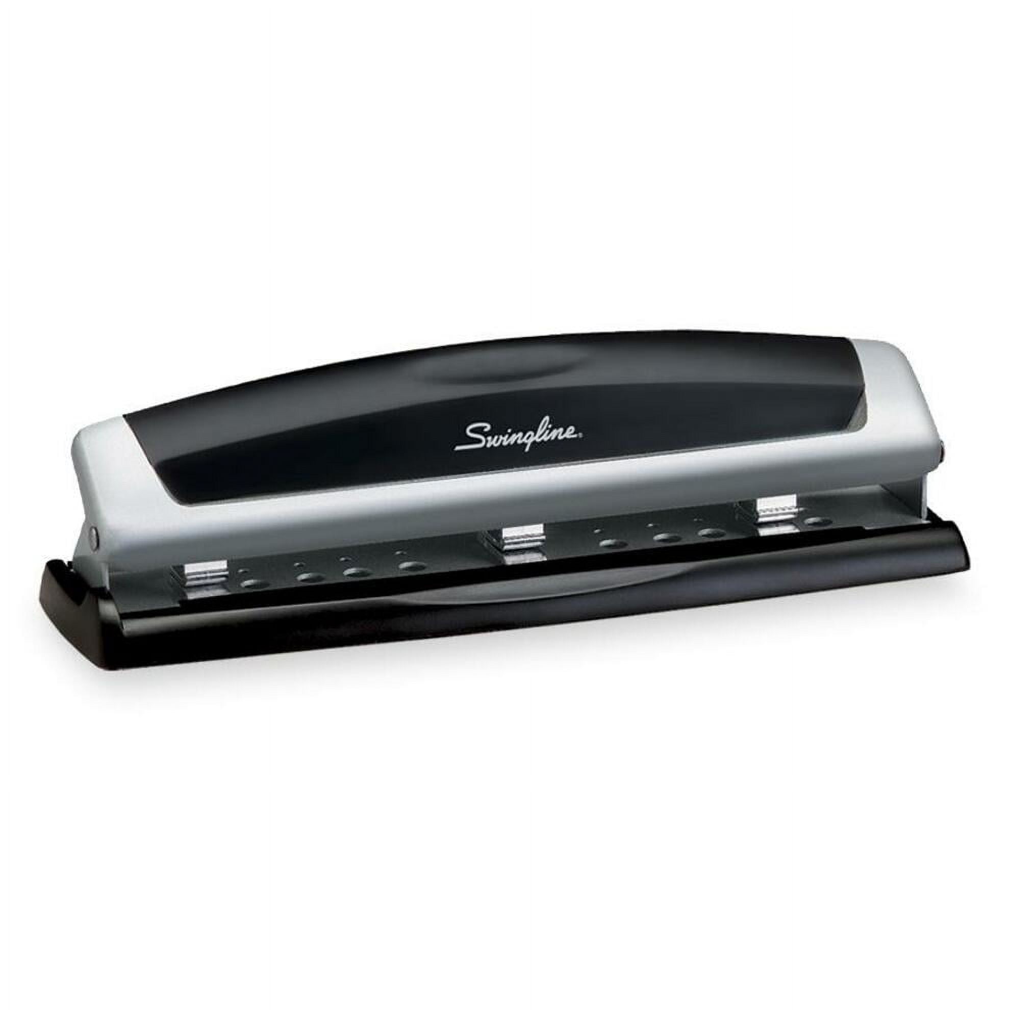 Perforadora Manual De 3 Agujeros LightTouch - Para 12 Hojas, Agujeros De 9/32'', Palanca Suave, Metal Resistente