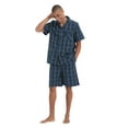 thumbnail image 3 of Men Cotton Pajama Shorts For Men Lightweight Plaid Soft Nightwear Short Sleeves PJS With Pockets, 3 of 5