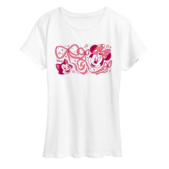 Disney - Minnie and Figaro Bows - Women's Short Sleeve Graphic T-Shirt