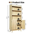thumbnail image 3 of PHOYAL 68" Tall Wave Kitchen Pantry Storage Cabinet, Large Storage Cabinet with 3 Adjustable Shelves and 2 Doors, Freestanding Cupboard Buffet for Kitchen, Dining Room, Beige, 3 of 7