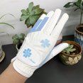 thumbnail image 2 of Guantes de golf de piel para mujer, par de guantes de golf antideslizantes con partículas de silicona para mano izquierda y derecha, 2 of 4