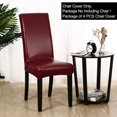 thumbnail image 2 of 4PCS Artificial PU Leather Dining Chair Seat Cover Waterproof Oilproof Chair Slipcovers, 2 of 9