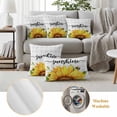 thumbnail image 5 of Sunflowers Bees Outdoor Pillow Covers 26x26 Set of 2,Waterproof Patio Throw Pillowcase Protectors,Grey Check Sunshine Watercolor Floral Decorative Pillow Shams Cushion Covers for Seat Bed Couch Sofa, 5 of 8