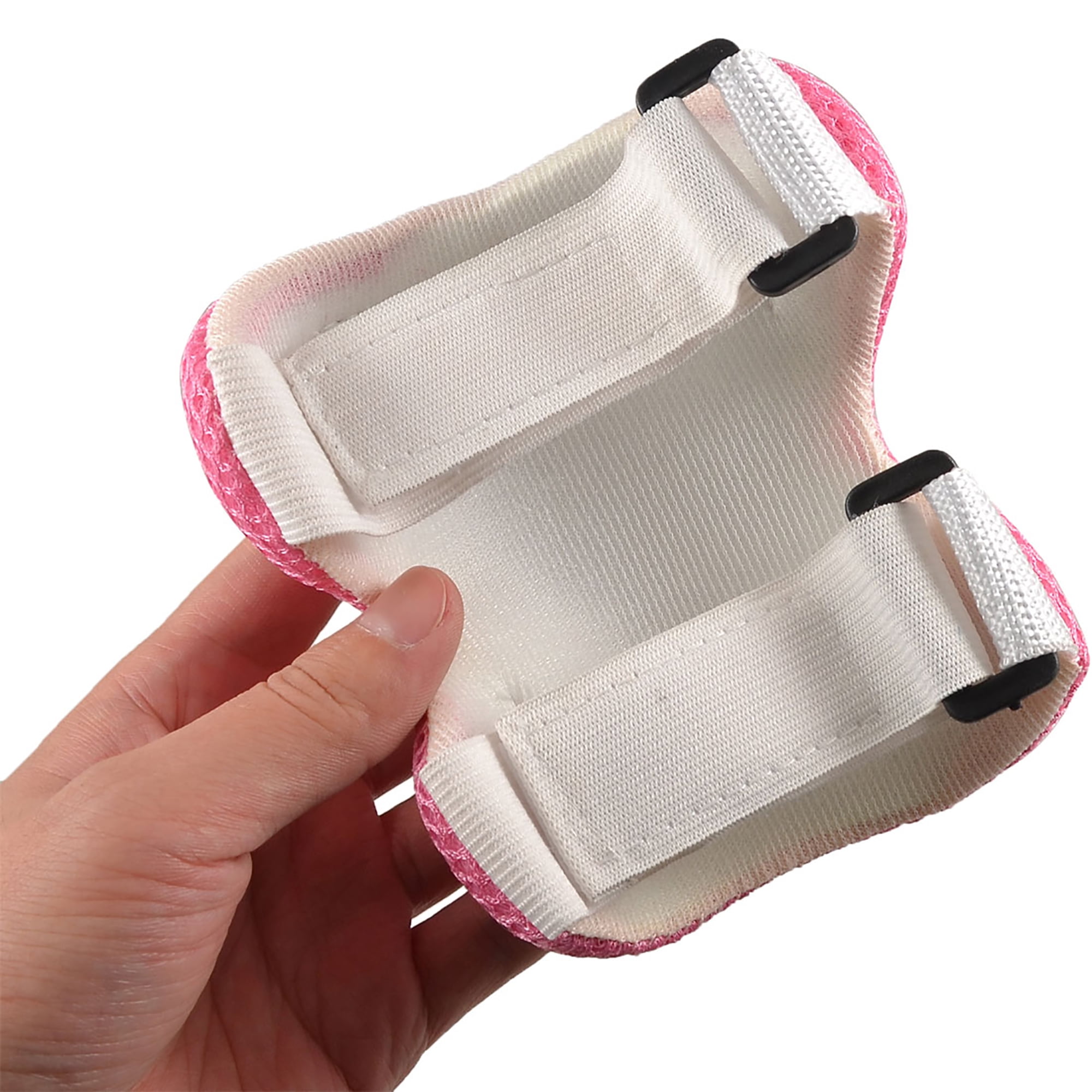 6-Pack Kids Cycling Roller Skating Plastic Wrist Elbow Knee Protector Pads Pink