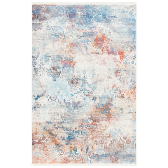 SAFAVIEH Vintage Persian Thom Abstract Polyester Area Rug, Blue/Beige, 2'6" x 4'