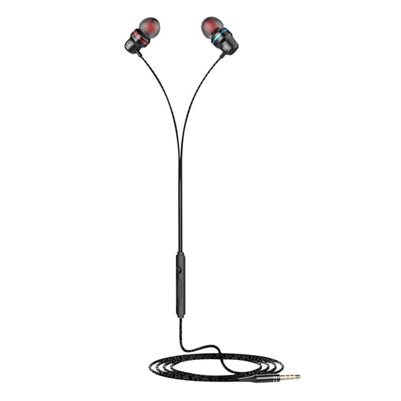 Fnochy Wired Earbuds Headphones, Microphone Stereo Bass Earphones, Noise Isolation in-ear Headset Compatible with All Smartphones Tablets MP3 Player That with 3.5 mm Interface (Black)
