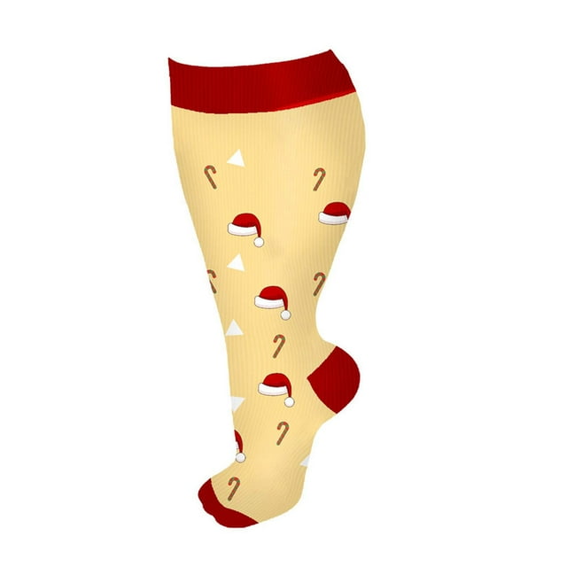 Chaussettes de Compression Grande Taille Mollet Grand pour Femmes et Hommes Grande Taille Bas Jusqu'au Genou de Soutien pour... Bas Bas de Compression Jaune
