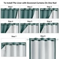 thumbnail image 5 of OVZME 100% Blackout Curtains Liner with 14 Rings, Total Darkening Thermal Theater Curtains Liner for 84 Inch long Curtains Behind，Energy Efficient Curtains for Winter, Each 40" Wx80 L, 5 of 7
