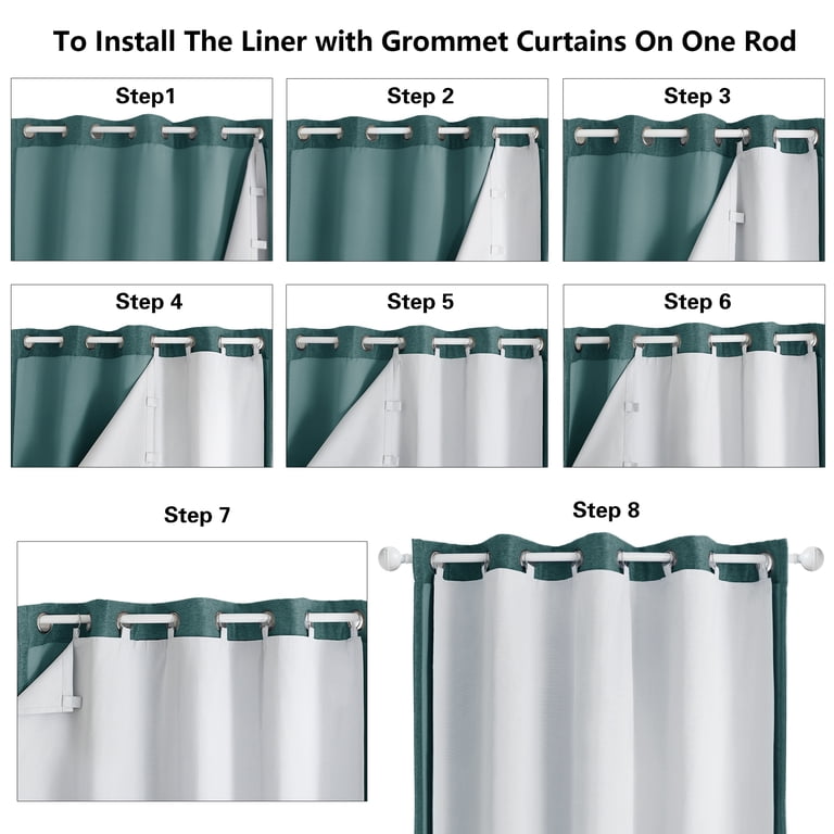 OVZME 100% Blackout Curtain Liner 50x80 Gray 2-Pack photo 4