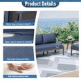 thumbnail image 4 of ALAULM Aluminum Patio Furniture Set 5-Seat Modern Outdoor Conversation Sets w/Swivel Rocking Chairs with Rectangular Coffee Table, Navy Blue, 4 of 9