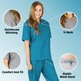 thumbnail image 4 of Women's Scrub Sets, Scrub Top and Pants (Teal, 3X-Large), 4 of 7