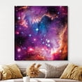 thumbnail image 3 of HFDF Canvas Print Wall Art Rainbow Orange, Green & Blue Nebula Galaxy Astronomy & Space Sky Digital Art Modern Art Global Scenic Colorful Multicolor for Living Room, Bedroom, Office 10x8inch Unframed, 3 of 5