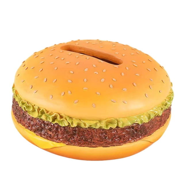 Caja de pañuelos con forma de hamburguesa, creativa, retro, para sala de estar, decoración divertida para el hogar, regalo de cumpleaños, caja de pañuelos con forma de hamburguesa, mesa de escritorio