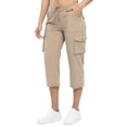 thumbnail image 6 of VBVC Women's Cargo Capri Pants with Pockets , Casual Summer Drawstring Knee Length Shorts , Ladies' Lightweight Outdoor Hiking Trousers for Women, Khaki , S-3XL, 6 of 7