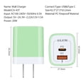 thumbnail image 2 of USB C Block,2PCS ABCPOW 20W PD Type C Charger Block QC3.0 Dual USB Wall Charger Adapter Plug USB C Brick Power Delivery Fast Charge Quick Charging Charger Block,Light Green, 2 of 5