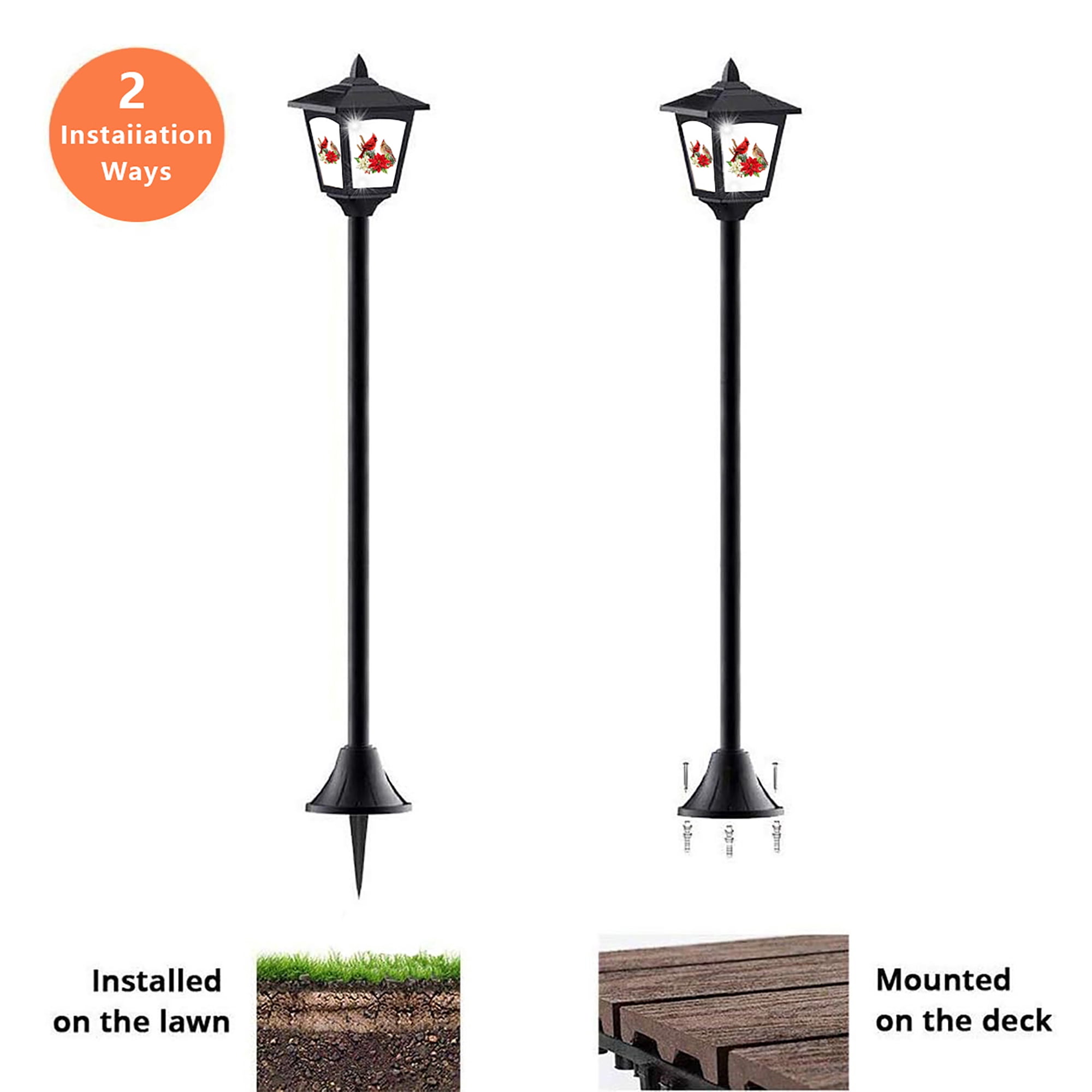 Kanstar Solar LED Landscape Lights Christmas Decoration Waterproof Outdoor Rust Resistant 2 Pack 40 Inch