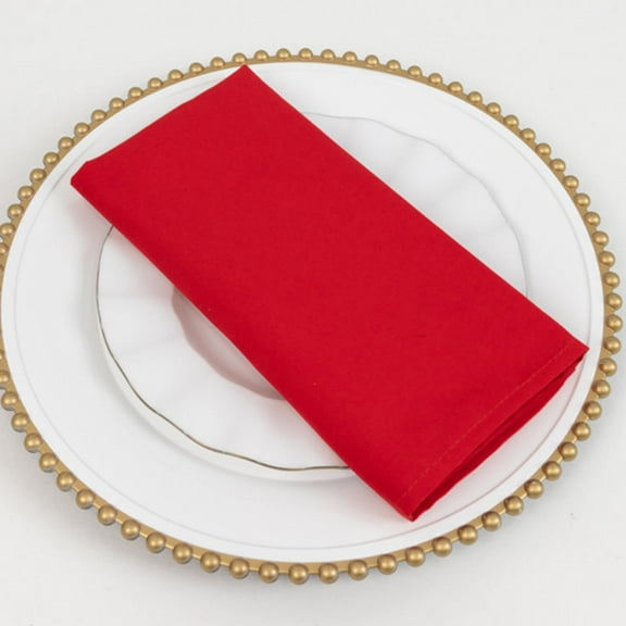 Efavormart 5 Pack Red Cotton Blend Cloth Napkins, Washable Reusable Table Dinner Napkins - 20"x20"