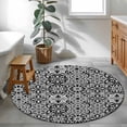 thumbnail image 3 of Round Rug 4Ft Washable Non-Slip, Black Morocco Circle Area Rugs for Living Room Bedroom, Traditional Tribal Abstract Geometric Art Indoor Floor Mats Carpet Runner for Home Decor Aesthetic, 3 of 8
