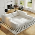 thumbnail image 3 of 78.7" Boneless Loveseat Couch, Cloud Modular Sectional Sofa, Unique Knitted Fabric, Comfy Deep Seat Cloud Couch for Living Room, Bedroom, No Assembly Required(White), 3 of 8
