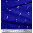 thumbnail image 2 of Soimoi Blue Cotton Cambric Fabric Berries & Dots Printed Fabric 1 Yard 42 Inch Wide, 2 of 3