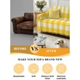 thumbnail image 5 of Yellow Couch Cover Sofa Covers 3 Cushion Sectional Couch, Country French Rustic Buffalo Plaid Modern Art Washable Sofa Covers Slipcover Sectional Sofa Cover, Furniture Protector 71"x150", 5 of 9
