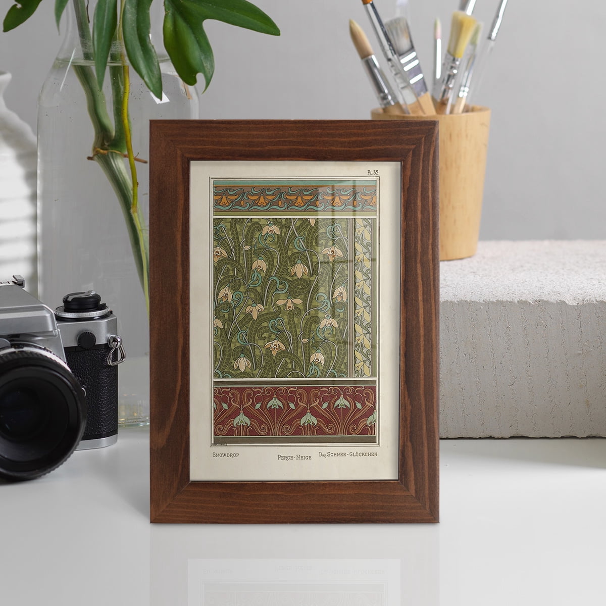 Nouveau Decorative VI - Framed Print w/glass - Chestnut