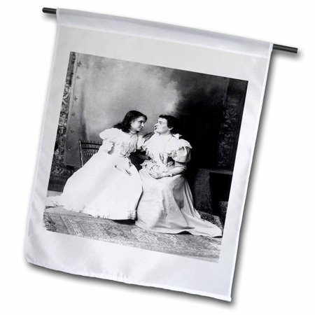 3dRose Helen Keller With Her Teacher - Garden Flag  18 by 27-inch