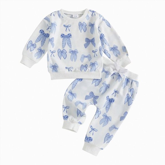 Ymyiu Girls Winter Clothes Toddler Girl Clothes 2 Piece Outfits Girls Tracksuit Activewear Long Sleeve Crewneck Sweatshirts and Sweatpants Casual Fall Winter Clothing Set 2T 3T(Blue, 2-3 Years)