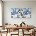 thumbnail image 3 of Coastal Snowman Canvas Wall Art, Winter Straw Hat Blue Scarf Anchor Rustic Christmas Wooden‑Stretched Canvas Print Artwork, Home Wall Decor for Living Room Bedroom Office 40"Lx20"W, 3 of 9