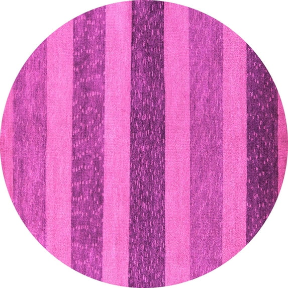 Ahgly Company Indoor Round Oriental Pink Modern Area Rugs, 7' Round