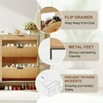 thumbnail image 6 of Danolapsi Fluted Shoe Cabinet with 2 Flip Drawers, a Drawer, a Hook, Modern Narrow Shoe Storage, Farmhouse Wooden Shoe Organizer with Metal Legs, Closed Shoe Racks for Entryway, 6 of 9