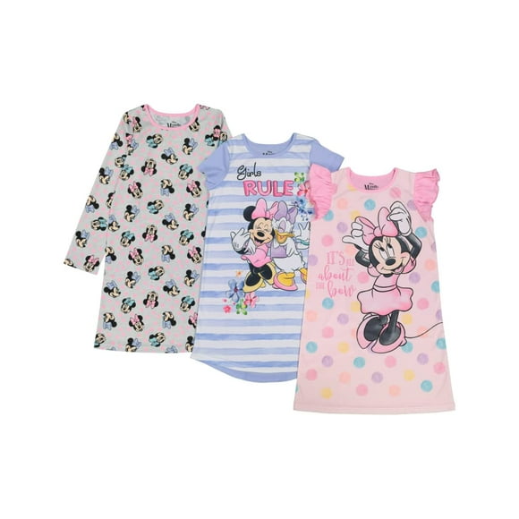Paquete de 3 camisones Disney Minnie Mouse para niñas de 2 a 6 años